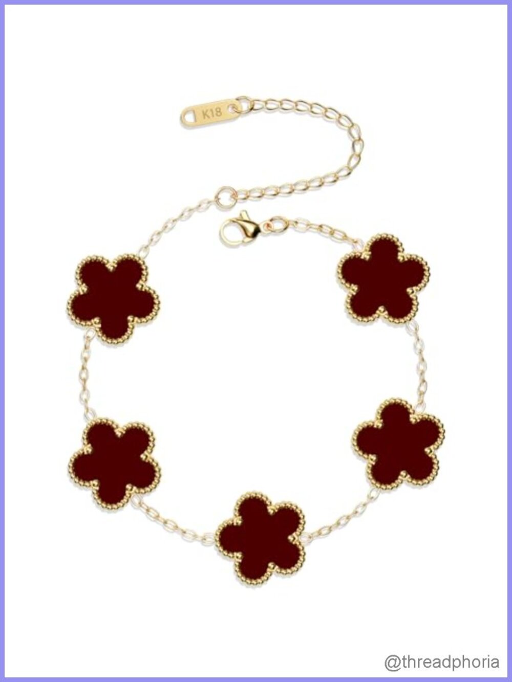 18K Gold Plated Clover Bracelet Set Women Link Bracelets Trendy Jewelry